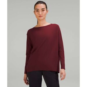Lululemon Back In Action Long Sleeve | Red Merlot Nulu High Low Hem Size 12